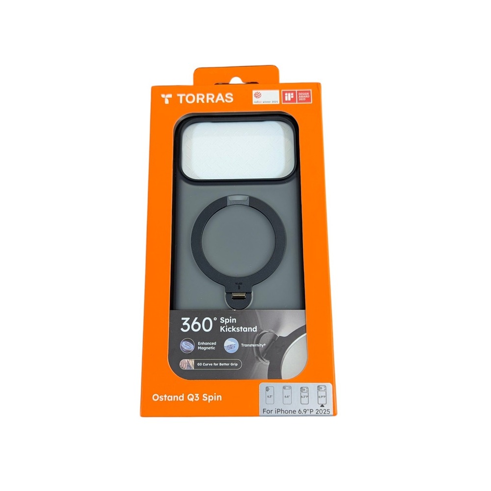 Aa4O TORRAS Ostand Q3 Spin Kickstand‎ For Apple iPhone 17 PRO MAX, BLACK Read⬇️